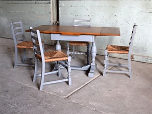 Vintage Painted Oak Dining Set