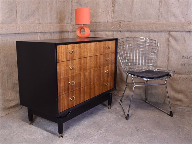 G Plan Tola & Black Chest of Drawers